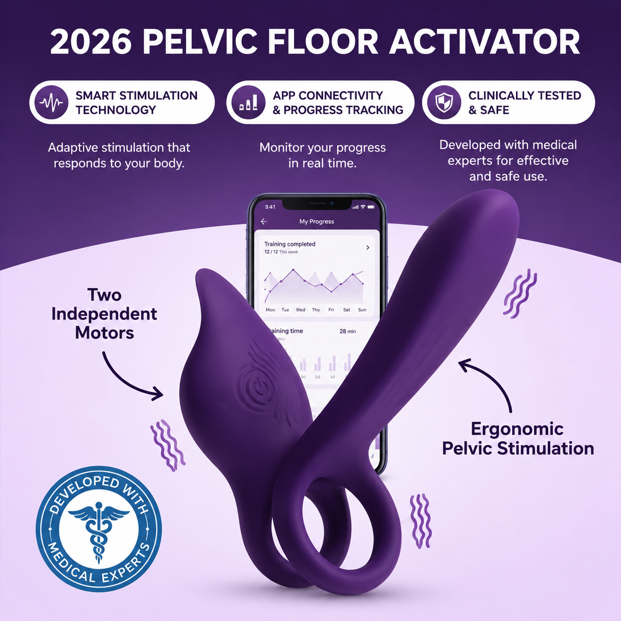 Velaya Duo™ 4-in-1 Pelvic Floor Trainer for Couples